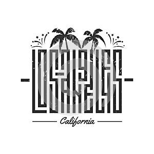 Los Angeles vector lettering for card, tee print design. Typography quote for t-shirts