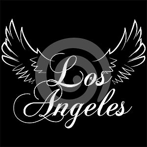 Los Angeles Word Art and City Sign Vector Illustration