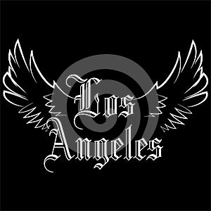Los Angeles Word Art and City Sign Vector Illustration