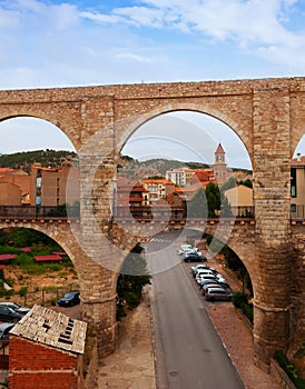 Los Arcos aqueduct in summer