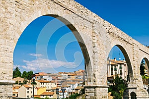 Los Arcos Aqueduct in Teruel Old Town, Aragon photo