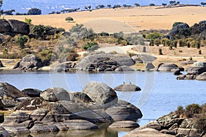 Lake in Los Barruecos Natural Park, Spain photo