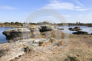 Los Barruecos Natural Monument in the middle of the Caceres peneplain