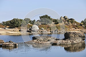 Los Barruecos Natural Monument in the middle of the Caceres peneplain