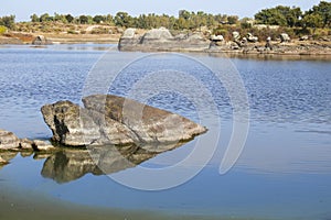 Los Barruecos Natural Monument in the middle of the Caceres peneplain