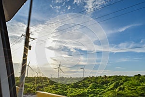 Aeolic farm by car in Dominican Republic. photo