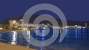 Los Cristianos beach at sunset in Arona Tenerife Canary Islands