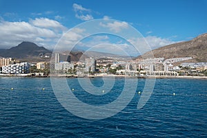 Los Cristianos Cityscape, Tenerife, Canary islands, Spain.