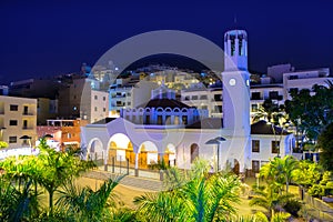 Los Cristianos night church in Tenerife photo