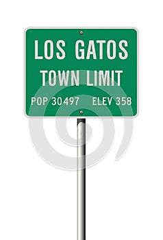 Los Gatos Town Limit road sign