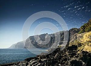 Los gigantes cliffs coast landmark in south tenerife island spai