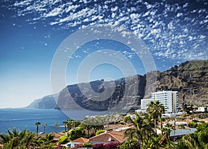 Los gigantes cliffs landmark in south tenerife island spain