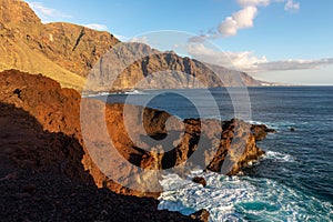 Los Gigantes cliffs from Punta de Teno cape in Tenerife island, Spain