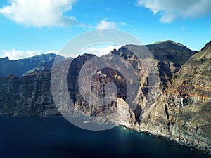 Los Gigantes Cliffs on Tenerife, Aerial View