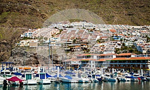 Los Gigantes with its small houses and port