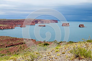 Los gigantes rocks in the lake near El Chocon, Neuquen