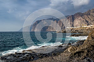 Los Gigantes rocks view from piscina naturale at Puerto Santiago