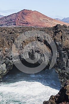 Los Hervideros caves in Lanzarote, Canary Islands.