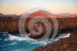 Los Hervideros lava caves in Lanzarote island, Canary islands.