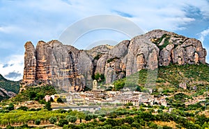 Los Mallos de Aguero, rock formations in Huesca, Spain