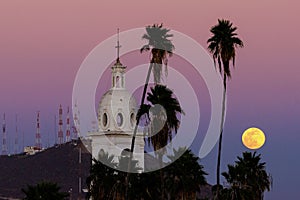 Los Mochis Mexico with a full moon photo