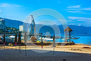 Los Muertos beach and pier in Puerto Vallarta Mexico