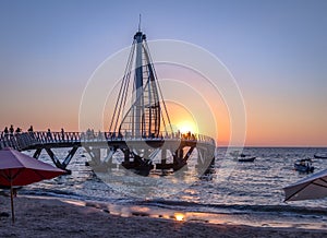 Los Muertos Pier at sunset - Puerto Vallarta, Jalisco, Mexico