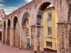 Los Pilares roman aqueduct, Oviedo city, Asturias, Spain