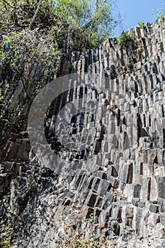 Los Tercios waterfall during the dry season, Suchitoto, El Salvad photo