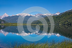 Los Torres lake and mountains beautiful landscape, Patagonia, Chile, South America