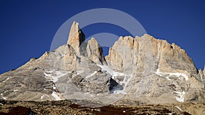 Los Torres mountains in the Torres del Paine National Park in Patagonia, Chile. photo