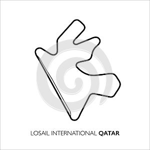 Losail circuit, Qatar. Motorsport race track vector map