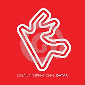 Losail circuit, Qatar. Motorsport race track vector map
