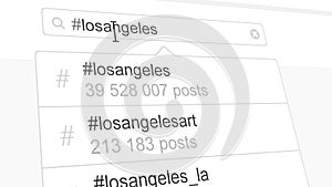 Losangeles hashtag search through social media posts