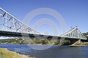 The Loschwitzer bridge over the river Elbe in Dresden