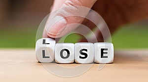 Lose Lose situation. Hand turns dice and changes the word