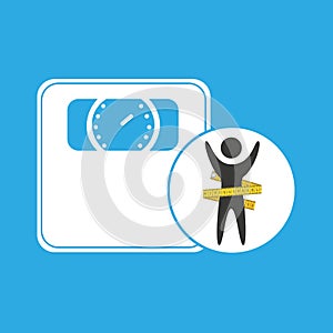 Lose weight concept weight scale icon