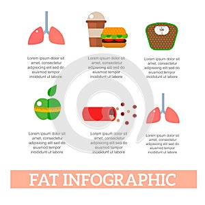 Lose weight by jogging infographic elements and health care concept flat vector illustration