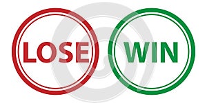 Lose Win rubber stamp vector illustration