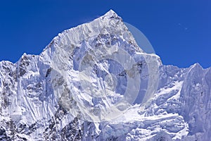 Losed up view of Lhotse peak from Gorak Shep. During the way to Everest base camp