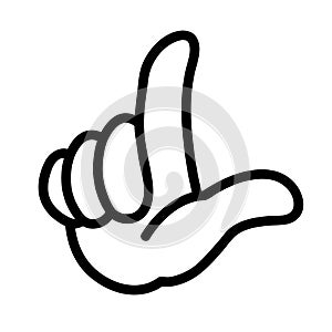 Loser hand sign vector illustration by crafteroks