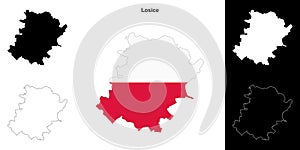 Losice outline map