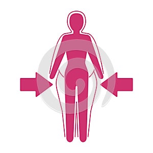 Losing weight icon - fitness or liposaction logo