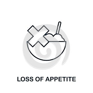 Loss Of Appetite icon. Simple illustration from coronavirus collection. Creative Loss Of Appetite icon for web design