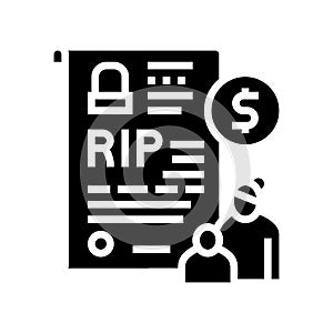 loss of breadwinner allowance glyph icon vector illustration