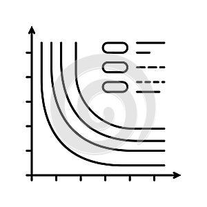 loss function chart machine learning line icon vector illustration
