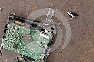 Broken hard disk of the computer