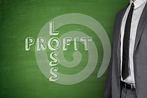 Loss & profit on blackboard