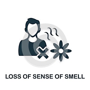 Loss Of Sense Of Smell icon. Monochrome simple element from coronavirus symptoms collection. Creative Loss Of Sense Of