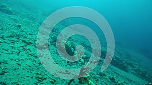 Lost anchor on underwater bottom of Lake Baikal.